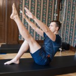 Petr Šálek při cvičení Pilates